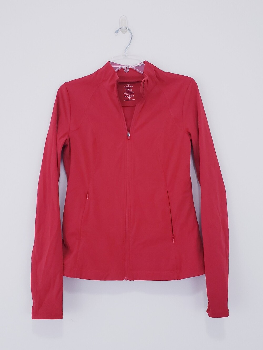 Sweaty Betty Red Power Zip Through Jacket Size Medium Full Zip